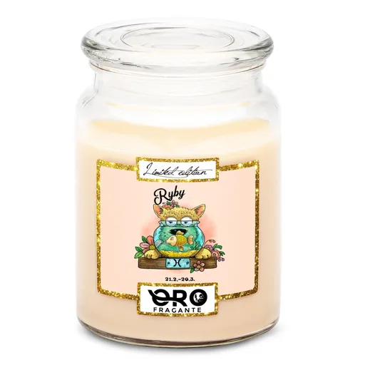 Svíčka Psí znamení – ryby (Vůně svíčky: Vanilka)