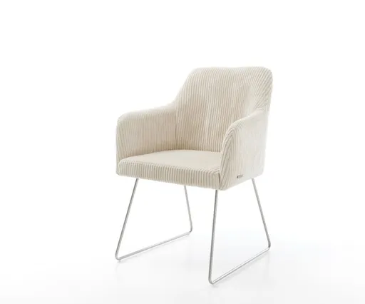 Jídelní židle Greg-Flex manšestr béžová tenká podnož z nerezové