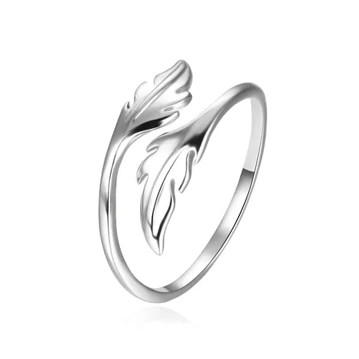 Agato Otevřený stříbrný prsten s lístky AGT-R49X 62 mm