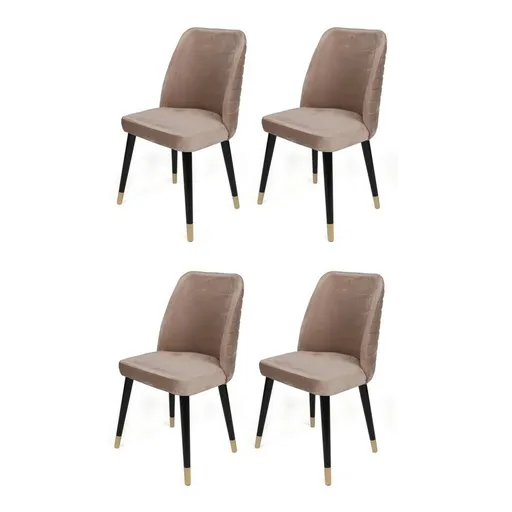 Sada jídelních židlí Hugo Beige and Black, 4 ks