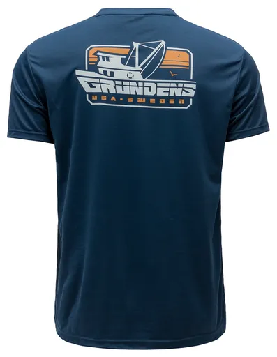 Grundéns tričko commercial boat ss tech tee blue abbys - m