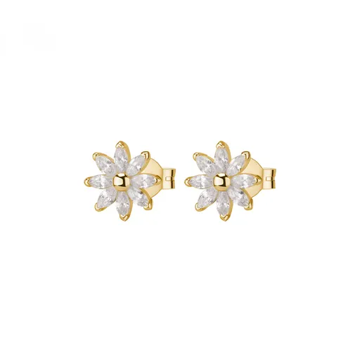 Rosato Květinové pozlacené náušnice s kubickými zirkony Gaia RZGA74