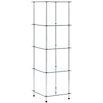 Shumee 5patrová police průhledná 40×40×130 cm tvrzené sklo, 249506 (249506)