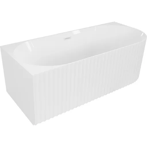 MEXEN/S Gia volně stojící rohová vana reliéf levá 150 x 75, bílá lesk, sifon a přepad bílá 52701507500L-20