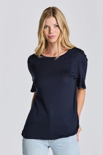 TRIČKO GANT REL DRAPED SS T-SHIRT EVENING BLUE