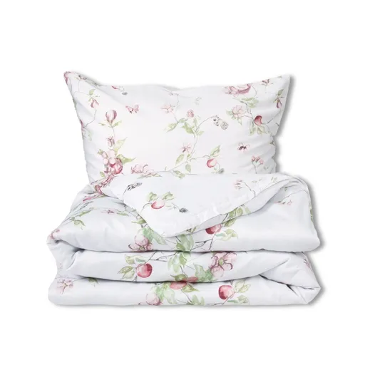 Matex Saténové povlečení Jabloňový květ, 140 x 200 cm, 70 x 90 cm