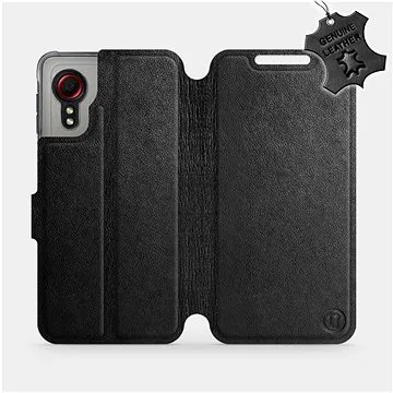 Kožené flip pouzdro Samsung Galaxy Xcover 5 - Černé - Black Leather (5903516675012)