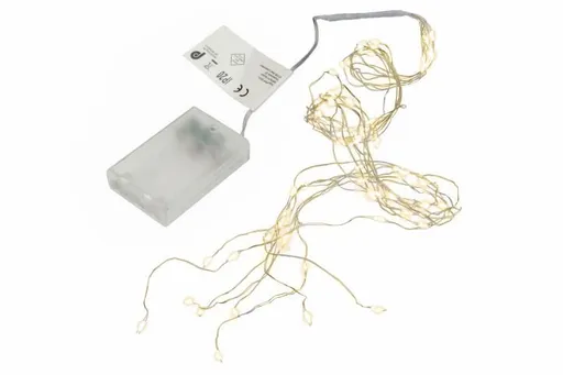 Nexos 60390 sada 2 ks světelný déšť - 64 LED - teplá bílá, 8 stříbrných drátů po 8 LED na baterie