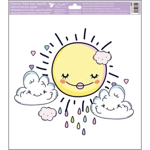 Okenní fólie sluníčka 33 x 33,5 cm bílé dva mráčky