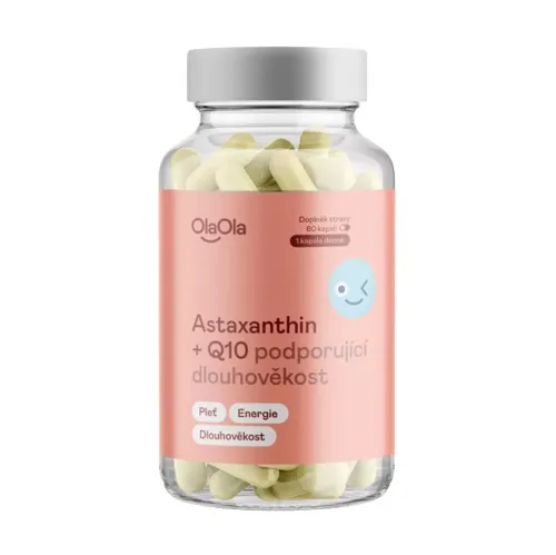 OlaOla Astaxanthin + Q10 podporující dlouhověkost 60 kapslí