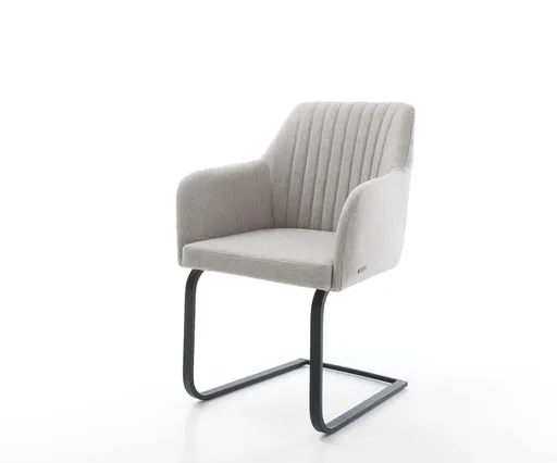 Jídelní židle Greg-Flex světle šedá plochá tkanina konzolová