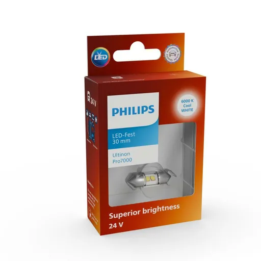 Philips Festoon 30mm 24V SV8.5 Ultinon Pro7000 6000K NOECE 1ks 24844CU70X1