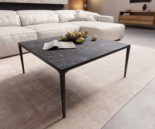 Konferenční stolek Levente 85x85 cm keramika Laminam®Nero Greco