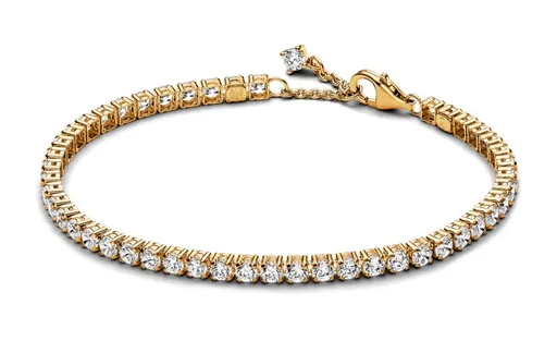 Pandora Tenisový pozlacený náramek se zirkony Timeless Shine 561469C01 16 cm