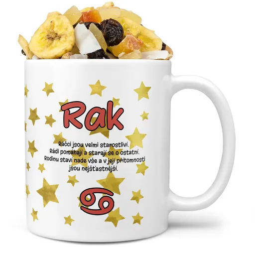 Hrnek Znamení pro děti -  Rak (22.6. - 22.7.) (Náplň hrníčku: Tropická směs)