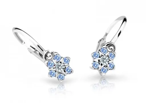 Cutie Jewellery Půvabné dětské náušnice z bílého zlata C2152-10-X-2 světle modrá
