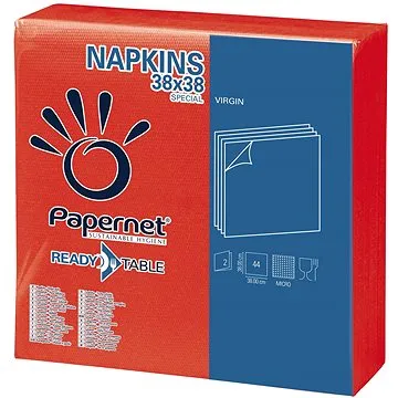 PAPERNET Ubrousky červené celulóza 2vr. 38 × 38 cm 44 ks (8024929252182)