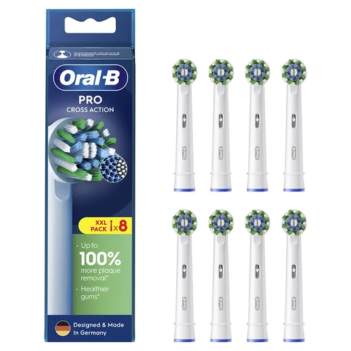 Oral B Náhradní kartáčkové hlavice Cross Action White EB50 8 ks