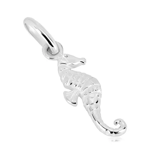 Stříbrný přívěsek 925 - mořský koník, lesklý povrch, ozdobné zářezy