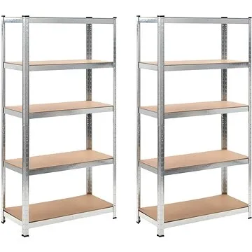 Úložné regály 2 ks stříbrné 270564