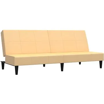 2místná rozkládací pohovka krémová tkanina z mikrovlákna, 340676 (340676)