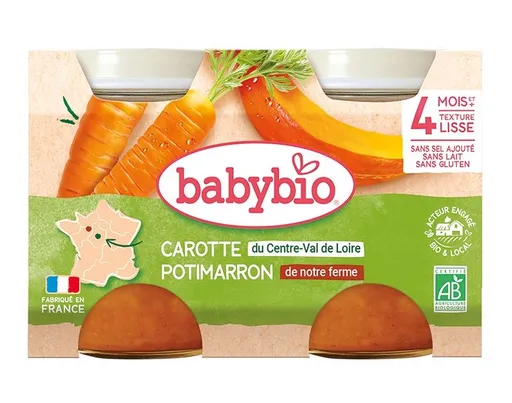 Babybio Mrkev a dýně 2x130 g