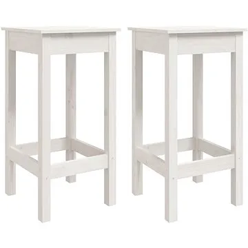 Shumee Barové židle 2 ks bílé 40 × 40 × 78 cm masivní borové dřevo (822138)