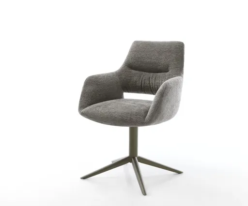 Jídelní židle Yago-Flex s područkami bouclé měkký tmavě béžová