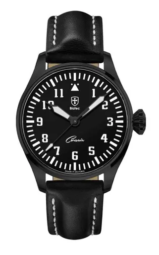 Biatec Corsair Vintage 02 - Černý kožený řemínek