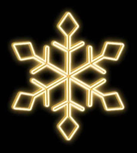 DecoLED LED světelná vločka I, závěsná 3D tisk, pr. 100 cm, teple bílá, zlatý plast