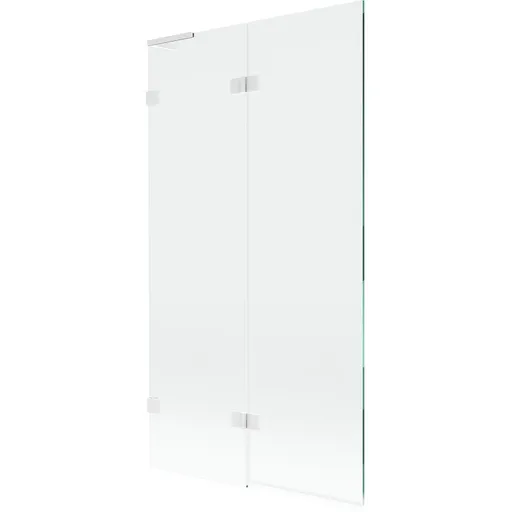 MEXEN/S Lunar L vanová zástěna 2-křídlová levá 100 x 150, transparent, bílá 897L-100-100-20-00-L