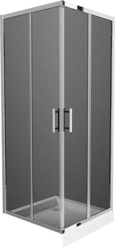MEXEN/S Rio čtvercový sprchový kout 80 x 80, grafit, chrom + vanička Rio 860-080-080-01-40-4510