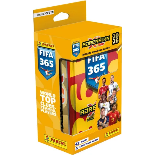 Panini FIFA 365 2025-2026 Adrenalyn plechová krabička hranatá