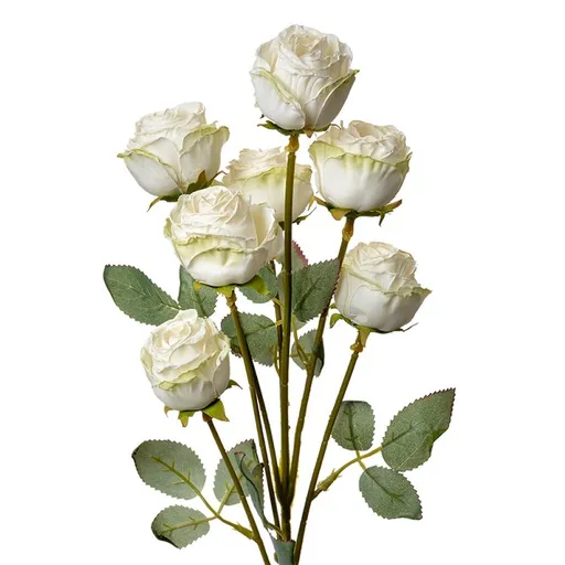 Umělá větvička bílá růže Rose white - 8*8*55 cm Clayre & Eef