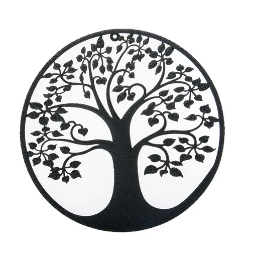 Kovová nástěná dekorace Strom života černá, 39,8 cm
