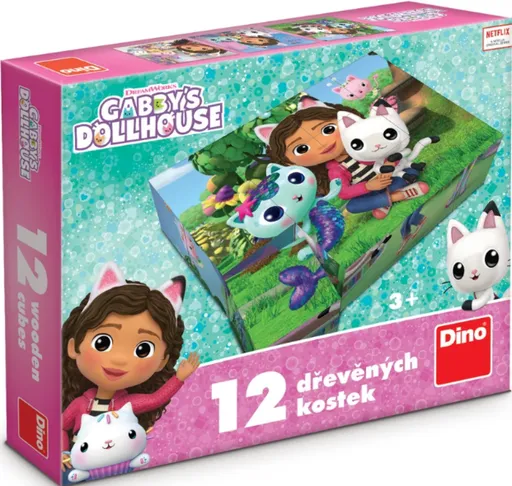 Dřevěné licenční kostky Gábi – 12 kostek