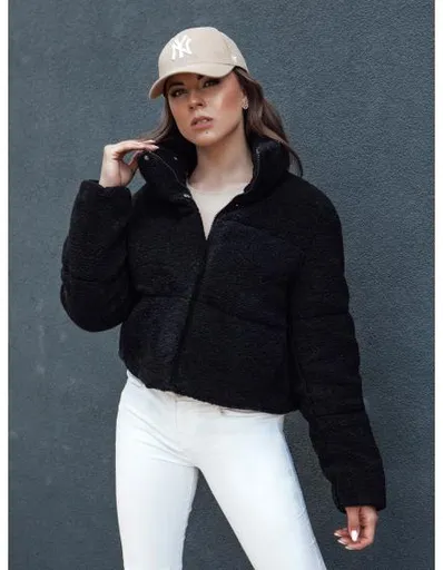 Dámská krátká zimní bunda z alpaky CELESTIAL černá