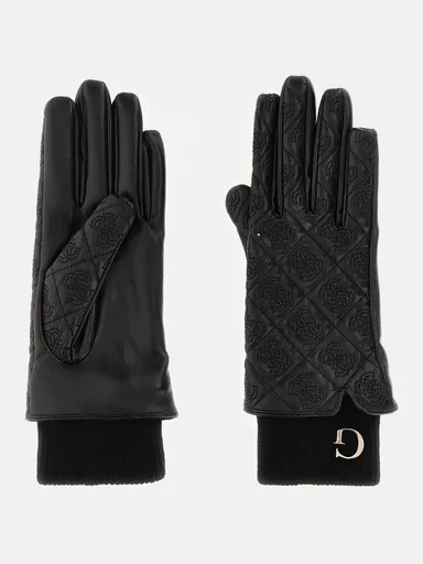 Guess dámské černé koženkové rukavice AW5402POL02-BLA S