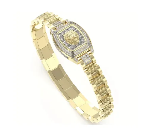 Guess Ocelový náramek pro muže Lion King JUMB05000JWYGT/U