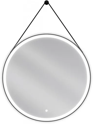 MEXEN Reni zrcadlo s osvětlením,s 80, LED 6000K, černý rám 9812-080-080-611-70