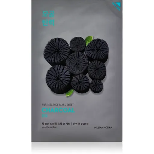 Holika Holika Pure Essence Charcoal čisticí plátýnková maska s aktivním uhlím 23 ml