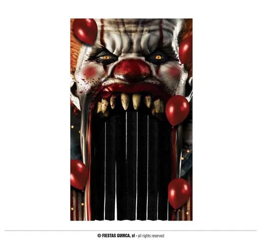 Dekorace závěs Halloween - Klaun horor TO - Pennywise - 145 x 240 cm - GUIRCA