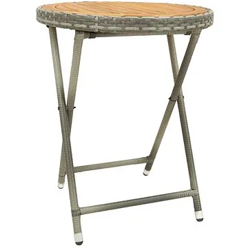 Čajový stolek šedý 60 cm polyratan a masivní akácie (46206)