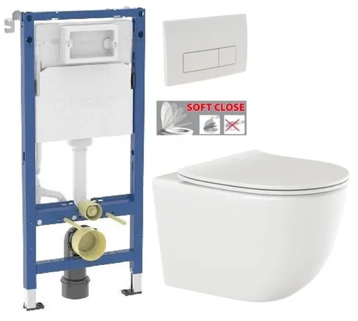 GEBERIT DuofixBasic s bílým tlačítkem DELTA51 + WC INVENA TINOS  + SEDÁTKO 458.103.00.2 51BI NO1