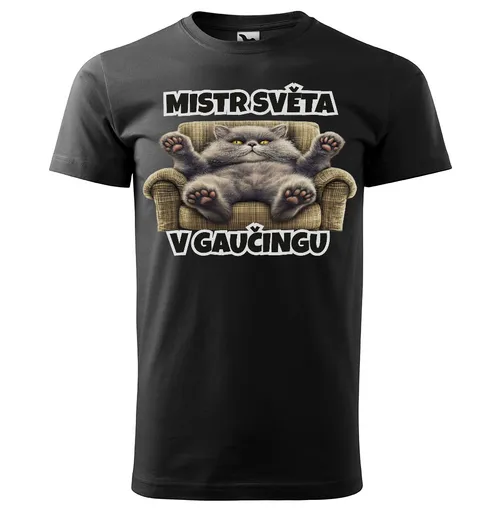 Tričko Mistr v gaučingu (Velikost: L, Typ: pro muže, Barva trička: Černá)
