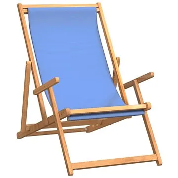 SHUMEE Lehátko plážové, teak, modré 317697 (317697)