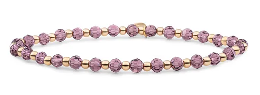 Sparkling Jewels Korálkový náramek s fialovým růženínem SBG-GEM59-3MM-MIX