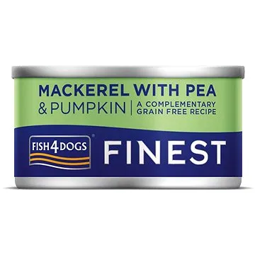 FISH4DOGS Konzerva pro psy Finest s makrelou, dýní a hráškem  85 g (5056008815479)