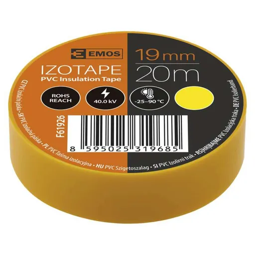 EMOS Izolační páska PVC 19mm / 20m žlutá 10ks 2001192060