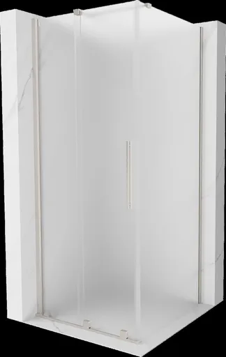 MEXEN/S Velar sprchový kout, posuvné dveře 100 x 100, dekor, nikl kartáčovaný 871-100-100-31-97